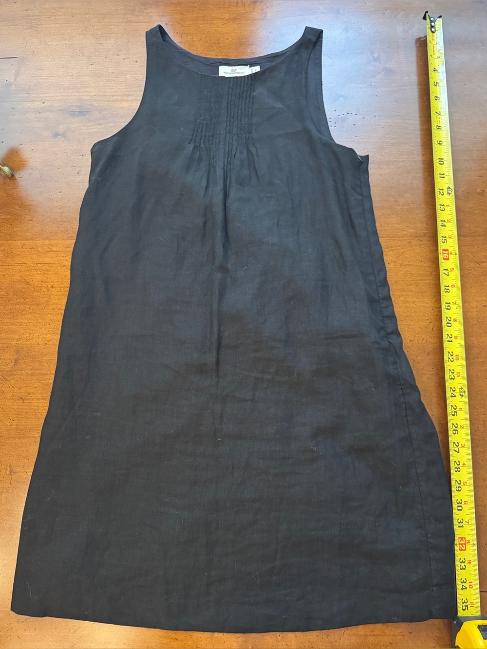 Vineyard Vines 100% Linen Pintuck Cisco Swing Dress Swingy Black Sz. 6 NEW!